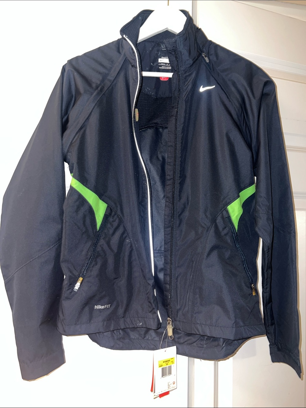 Nike Black Jacket with Green Pocket Accents